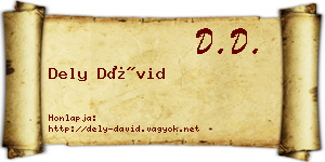 Dely Dávid névjegykártya